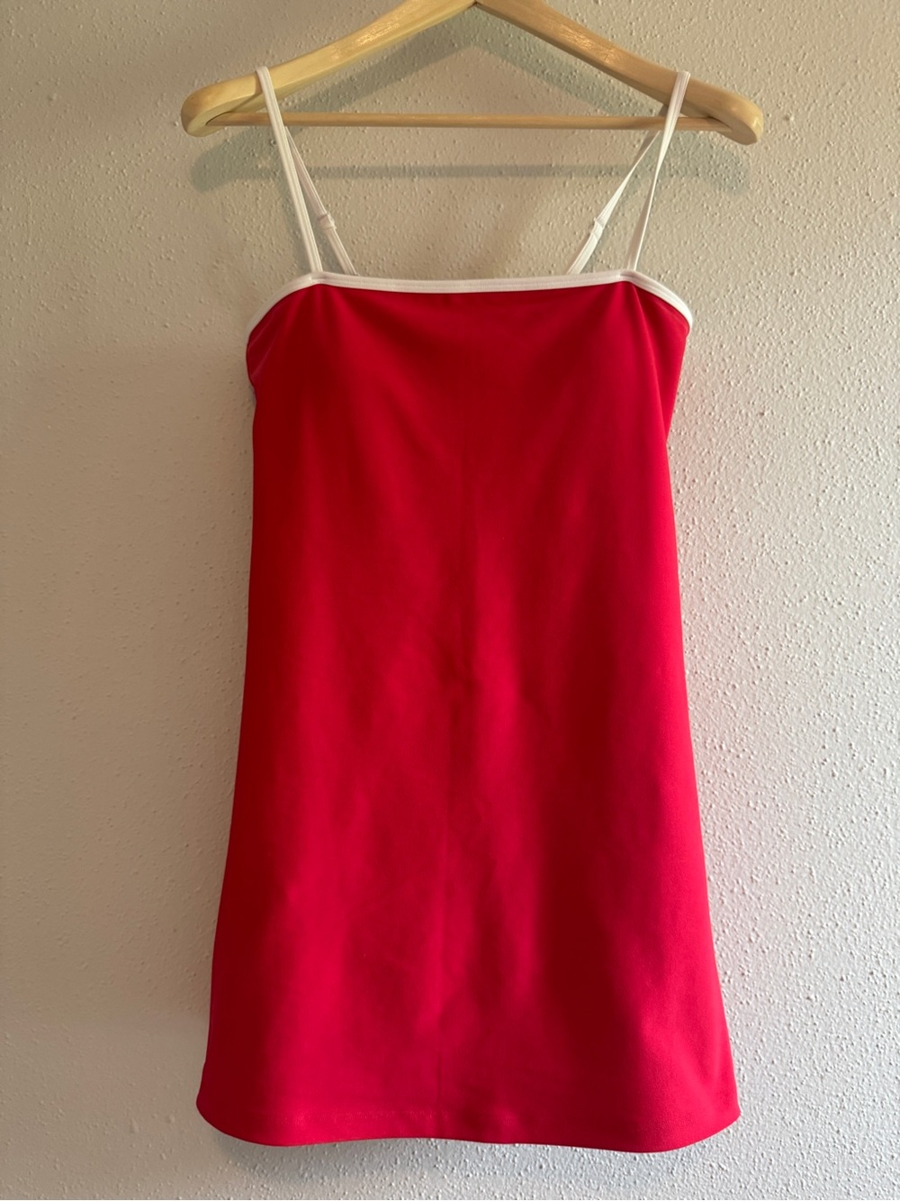 Abercrombie YPB sculptLUX Bandeau Mini Dress Women's Medium Red with White Trim